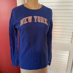 NEW YORK KNICKS | NBA amare stoudemire long sleeve blue t shirt M